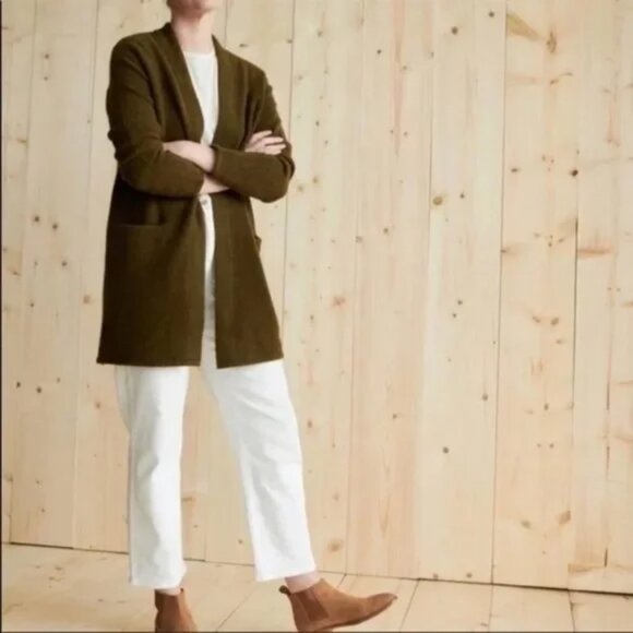 Jenni Kayne Yak Wool Sweater Coat Cardigan Olive Green S - Picture 7 of 7